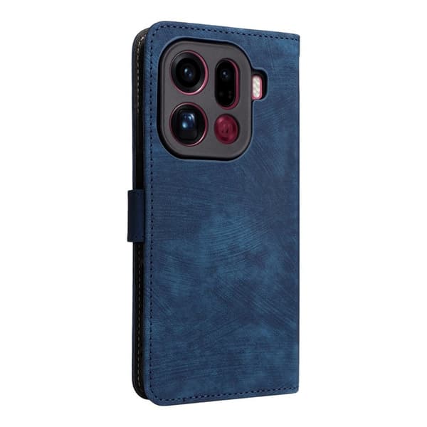 Oppo Find X9 Pro 5G Kortfack Plånboksfodral Konstläder RFID Skydd - Blå