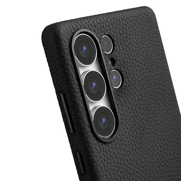 MELKCO Mobilskal till Samsung Galaxy S25 Ultra Äkta Läder + PC Svart