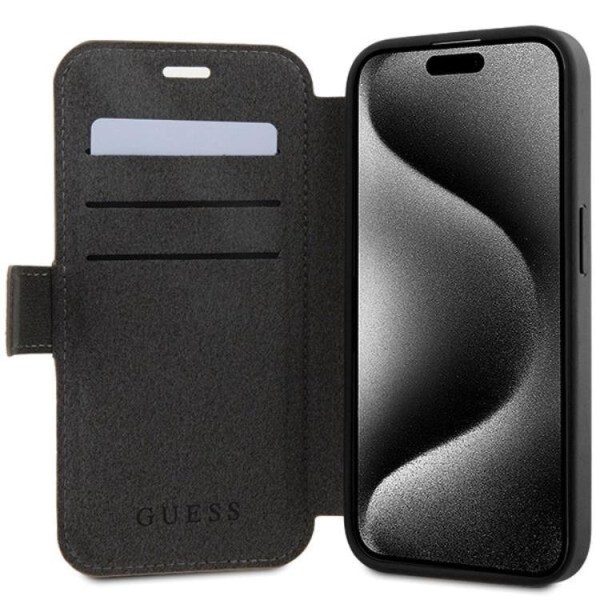Guess iPhone 15 Pro Max -lompakkokotelo 4G metallilogo - ruskea