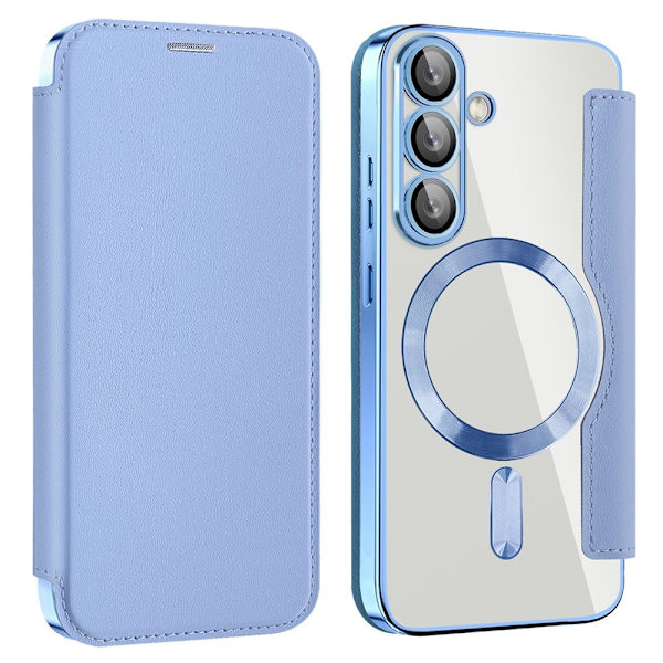 Galaxy S25 Plånboksfodral MagSafe RFID-Skydd - Blå Blå