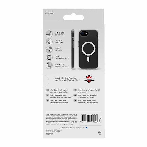 X2O Mag Clear Skal Apple iPhone 17e/16e Transparent