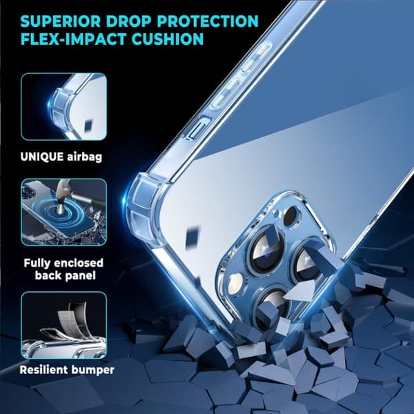 BOOM Mobilskal till iPhone 15 Pro Shockproof TPU - Clear Transparent