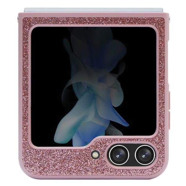 Guess Mobilskal till Galaxy Z Flip 5 Glitter Script - Rosa Rosa