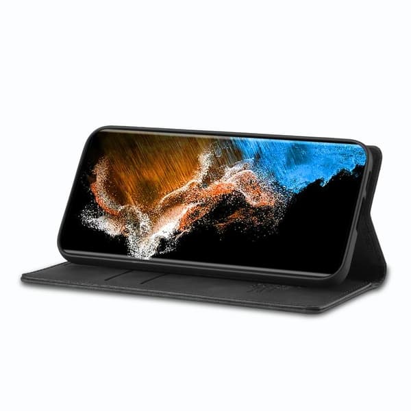 LC.IMEEKE Samsung Galaxy S24+ Plånboksfodral i Konstläder- Svart