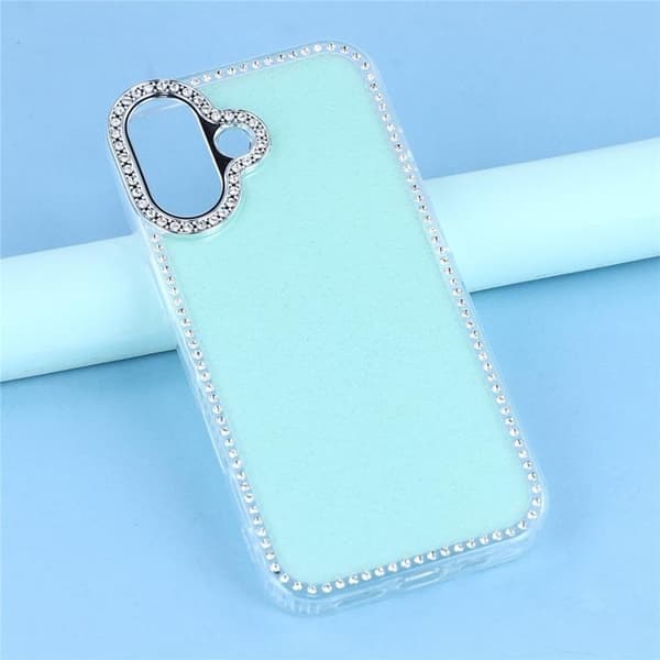 Mobilskal till iPhone 17 Rhinestone Edge - Glitter Ljusgrön Grön