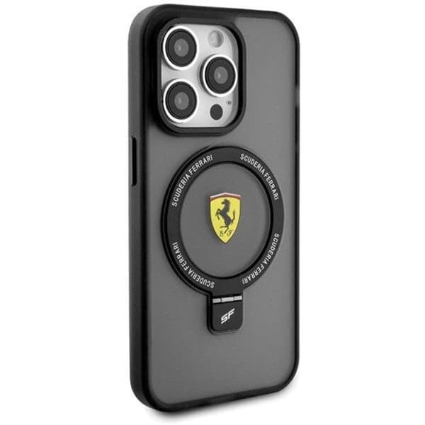 Ferrari iPhone 15 Mobilskal Magsafe Ring Stand 2023 Kollektion Black