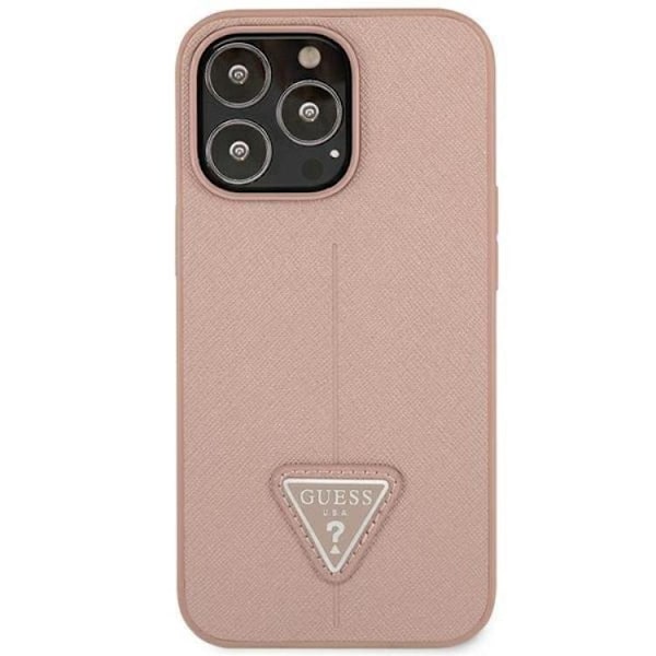 GUESS iPhone 14 Pro Max Skal Saffiano Triangle Logo - Rosa