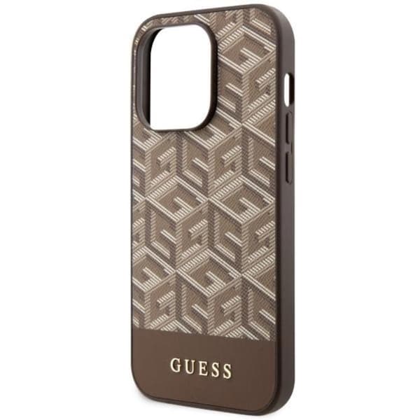 Guess iPhone 14 Pro Mobilskal MagSafe GCube Stripes - Brun Brun