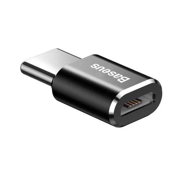 Baseus Mini Micro-USB till USB-C Adapter - Svart Black