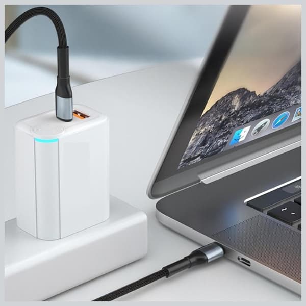 3MK USB-C til USB-C 100W Kabel 20V/5A 1m N-SERIE Hyper - Sort Svart