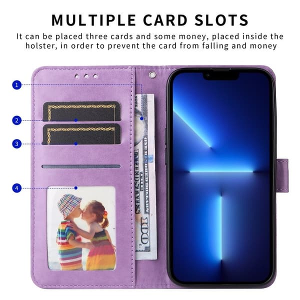 Oppo Find X9 Pro 5G Kortfack Plånboksfodral Konstläder - Lila