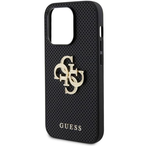 Guess iPhone 15 Pro Mobilskal Perforated Glitter Logo - Svart