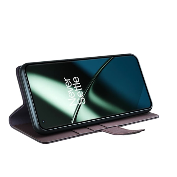 OnePlus 11 5G Plånboksfodral Äkta Läder - Brun