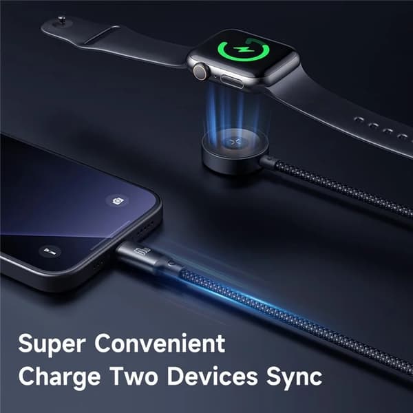 MCDODO 2in1 USB-C - USB-C 60W Kabel 1.2m Watch Trådlös Laddare Svart
