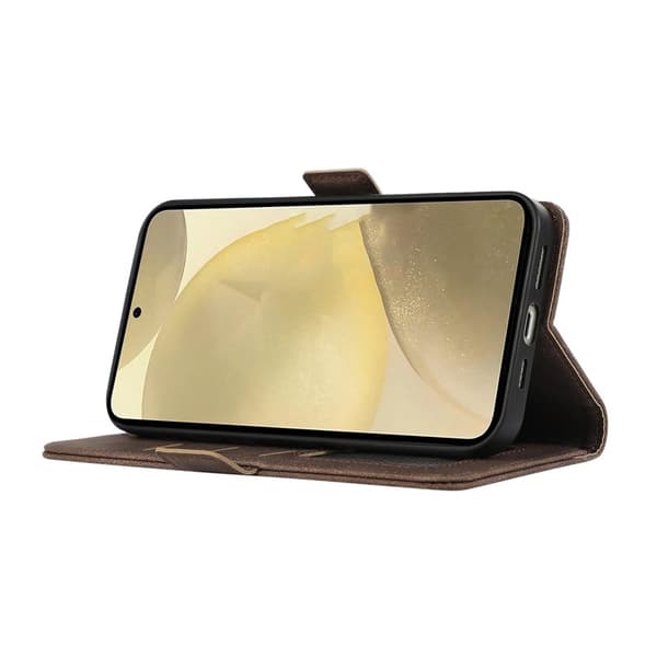 ABEEL Samsung Galaxy S22+ 5G Plånboksfodral Case Konstläder Brun