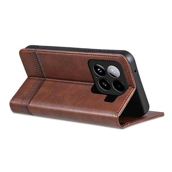 AZNS Xiaomi 15 Plånboksfodral Konstläder - Brun