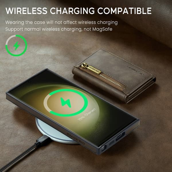DG.Ming Mobilskal för Samsung Galaxy S26 Ultra Magnetiskt Konstläder - Kaffe