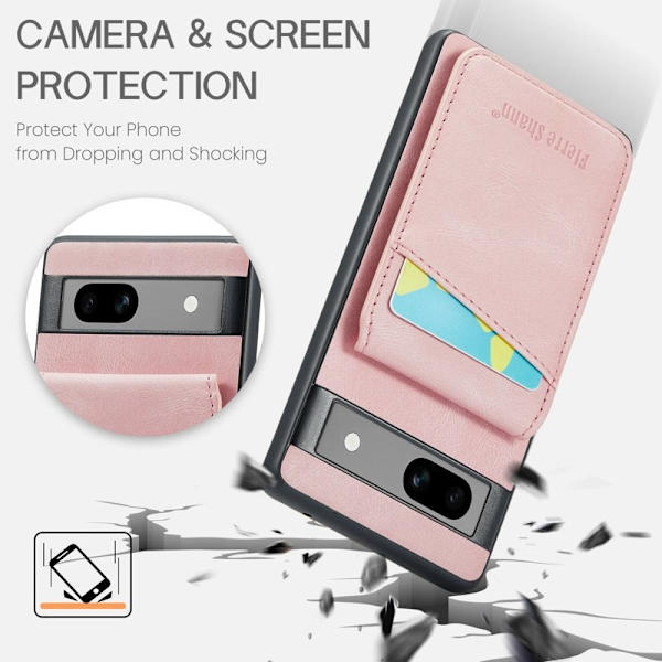 FIERRE SHANN Google Pixel 7 Fodral PU+TPU - Rosa