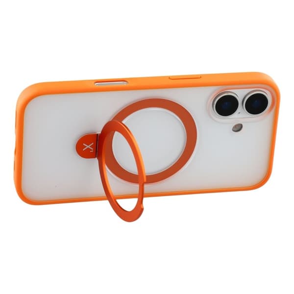 X-LEVEL Mobilskal till iPhone 17 Metal Kickstand TPU PC Orange