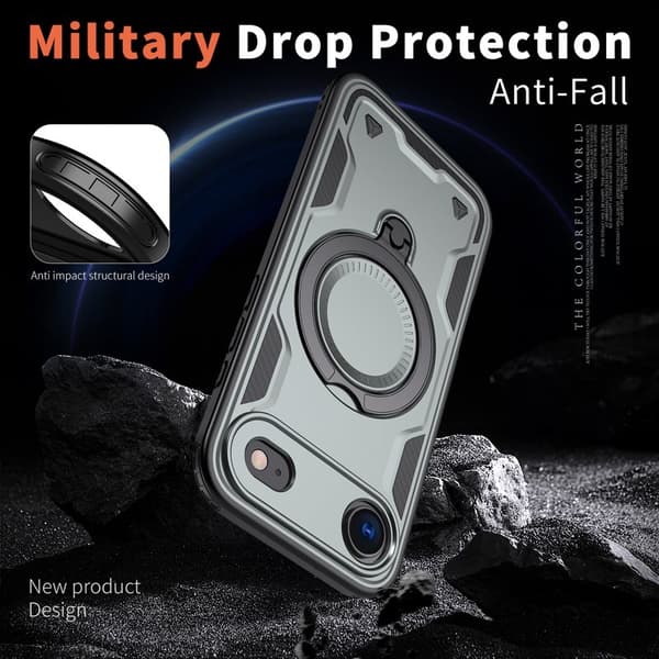 Mobilskal till iPhone Air Plast MagSafe Militärskydd - Grå