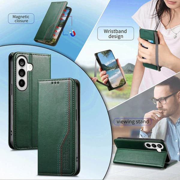 Plånboksfodral för Samsung Galaxy S26 Plus Konstläder - Grön