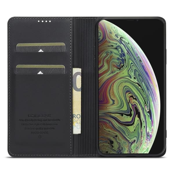 LC.IMEEKE L1 Series iPhone XS Max Plånboksfodral Konstläder - Svart