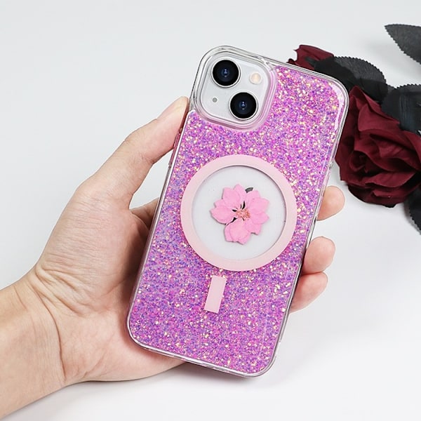 BOOM iPhone 13 Mobilskal Magsafe Drop-Proof - Rosa Flower