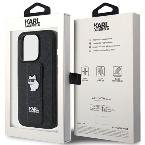 Karl Lagerfeld iPhone 15 Pro Mobilskal Gripstand Saffiano Pins