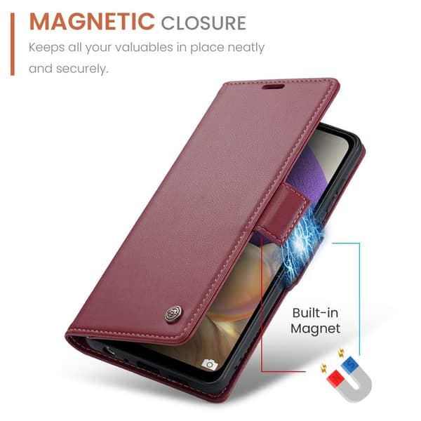 CASEME Plånboksfodral Konstläder för Samsung Galaxy A32 5G - Röd