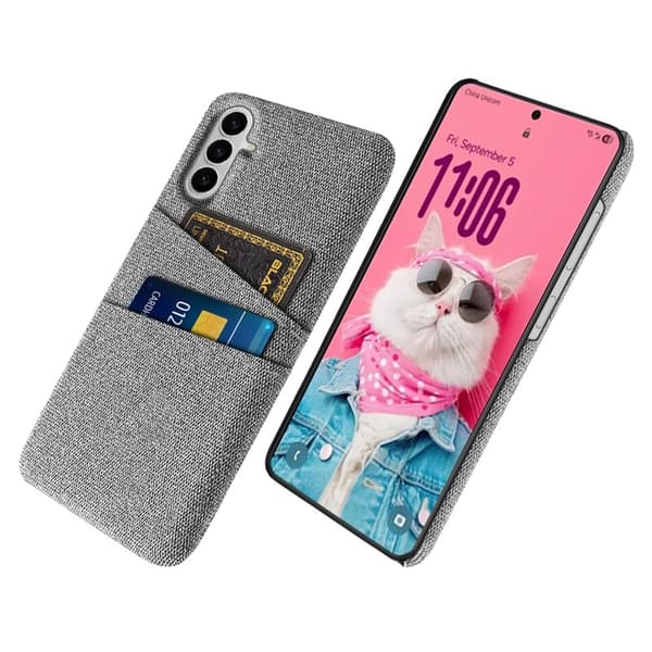 Mobilskal till Samsung Galaxy S26 / S26 Pro Tyg + Hård PC - Ljusgrå
