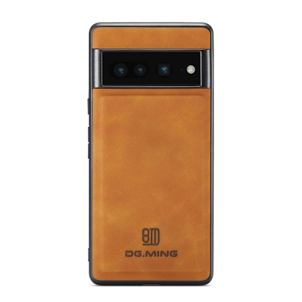 DG.MING Konstläder Plånboksfodral för Google Pixel 7 Pro 5G - Brun