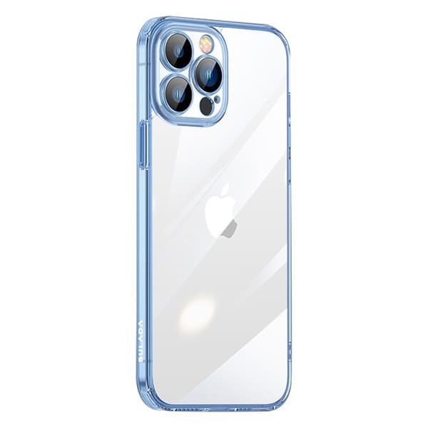 SULADA Crystal Steel Serie Mobilskal till iPhone 15 Pro TPU+Glas Transparent Blå