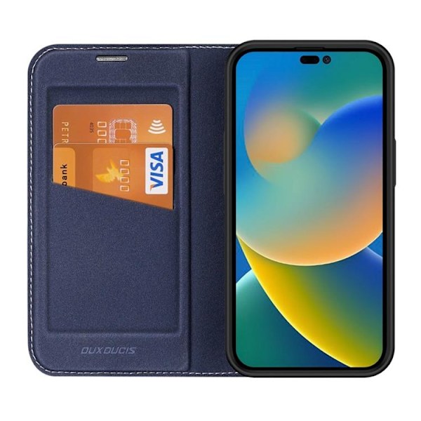 Dux Ducis iPhone 14 Pro Max Plånboksfodral Skin X2 - Blå Blå
