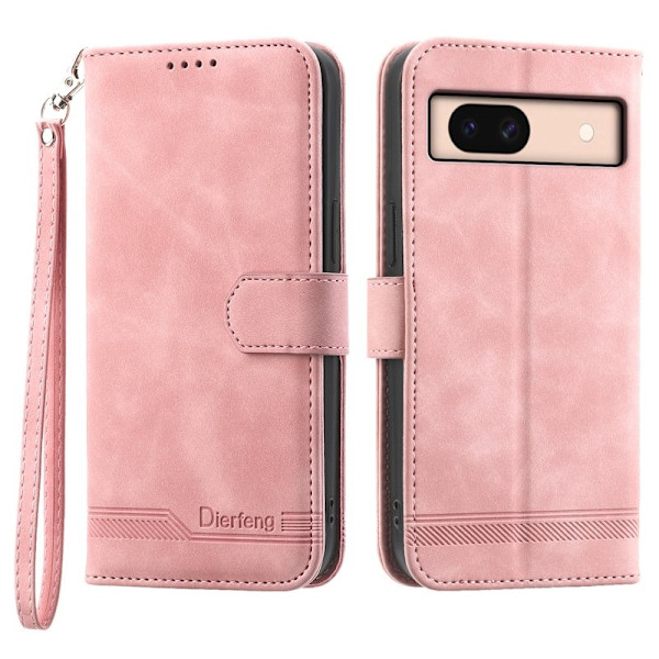 DIERFENG DF-03 Google Pixel 8a Plånboksfodral Konstläder - Rosa