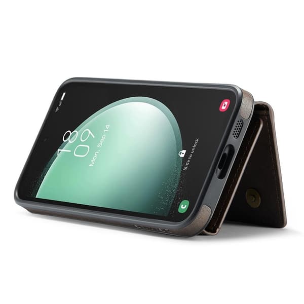DG.MING M5 Series Plånboksfodral för Samsung Galaxy S25+ Konstläder Brun