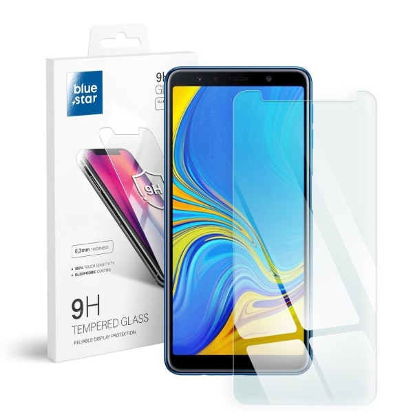 Blue Star hærdet glas skærmbeskytter til Samsung A7 2018