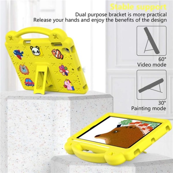 iPad Air 2 (2014)/Air (2013) Shell EVA Kickstand iskunkestävä - keltainen