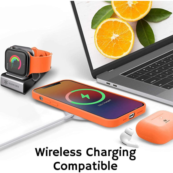 iPhone 14 Pro Skal Magsafe Silicone Ultra Slim - Orange