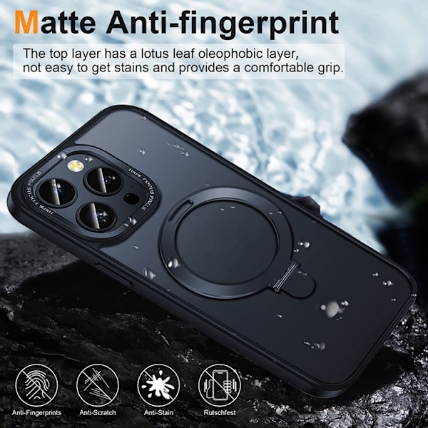 iPhone 14 Plus Mobilskal Magsafe Ringhållare Kickstand - Svart Svart