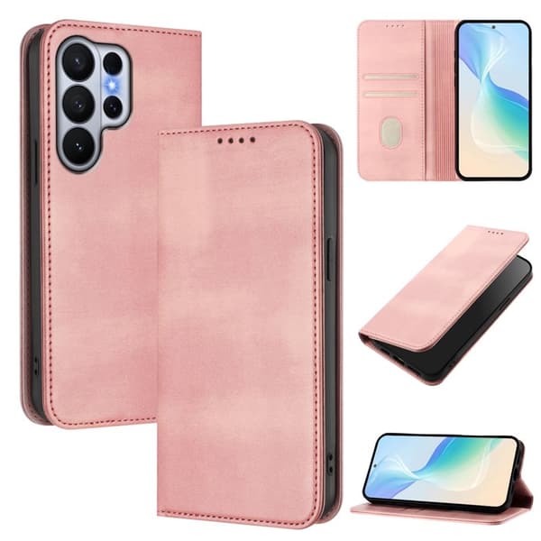 Samsung Galaxy S26 Ultra Plånboksfodral Konstläder RFID Skydd - Rosa