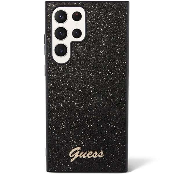 Guess Galaxy S24 Ultra Mobilskal Glitter Script - Svart Svart