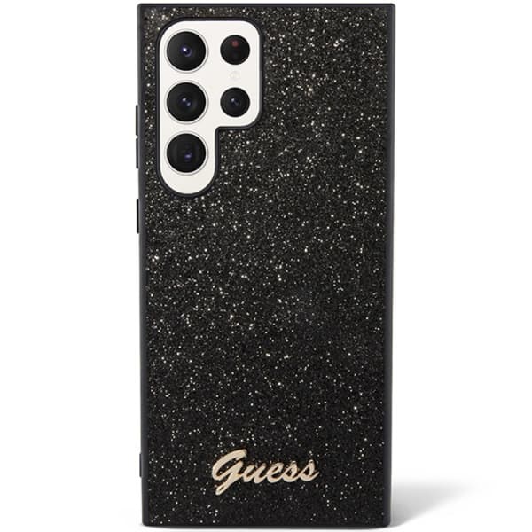 Guess Mobilskal till Galaxy S24 Ultra Glitter Script - Svart Svart