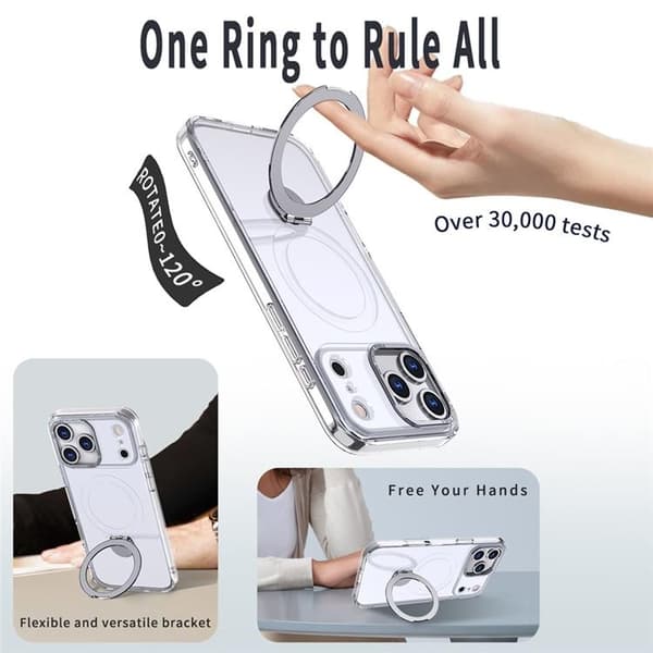 Mobilskal till iPhone 17 Pro Max MagSafe Rotating Kickstand Transparent