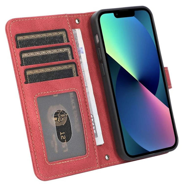 iPhone 14 Plus Plånboksfodral Flip - Röd Röd