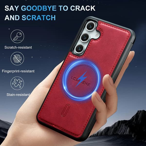 LC.IMEEKE Mobilskal för Samsung Galaxy S26 Plus Magnetiskt TPU - Röd