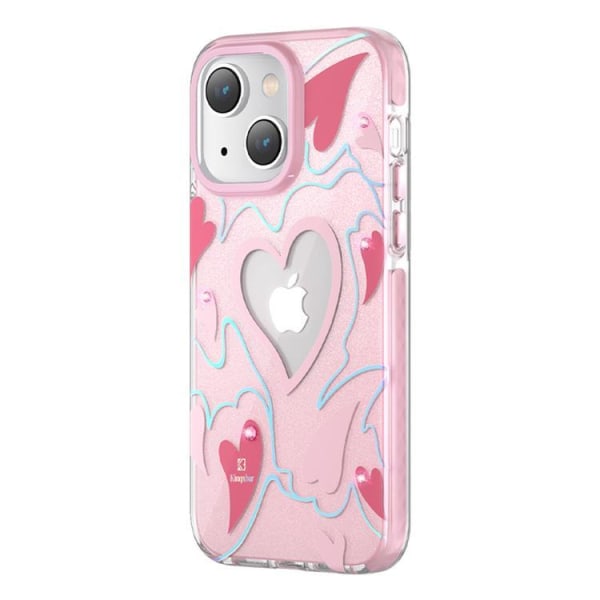 Kingxbar iPhone 14 Plus Cover Heart Star - Pink Heart