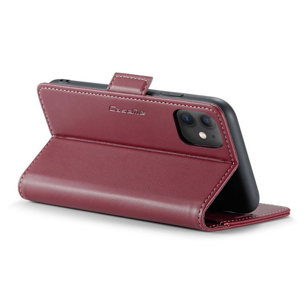CASEME iPhone 11 Plånboksfodral Konstläder RFID-Skydd Röd