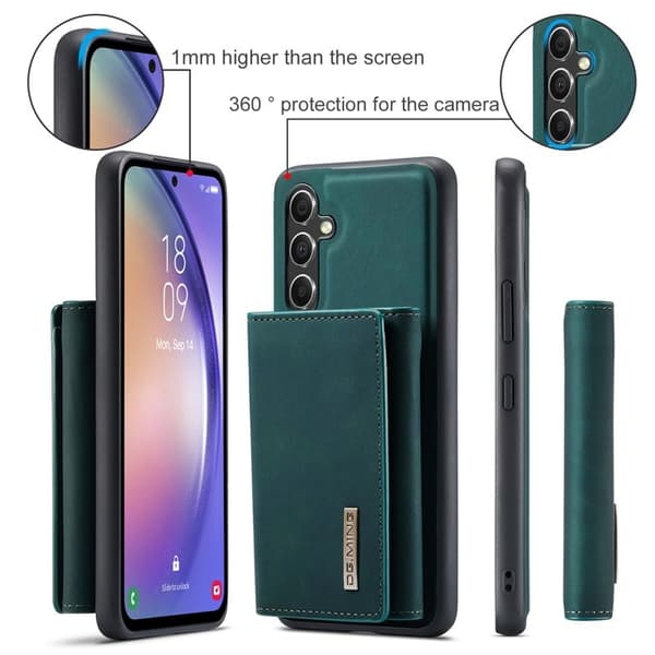 DG.MING Konstläder Plånboksfodral för Samsung Galaxy A14 5G - Grön