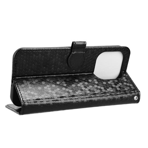 OnePlus 15 5G Konstläder Plånboksfodral Dot Pattern Imprint Svart