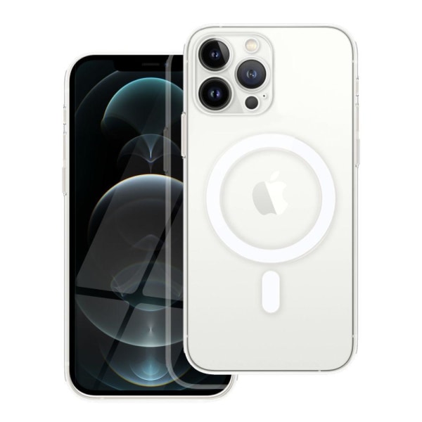 iPhone 12 Pro Max -kuori, läpinäkyvä, kova muovinen Magsafe